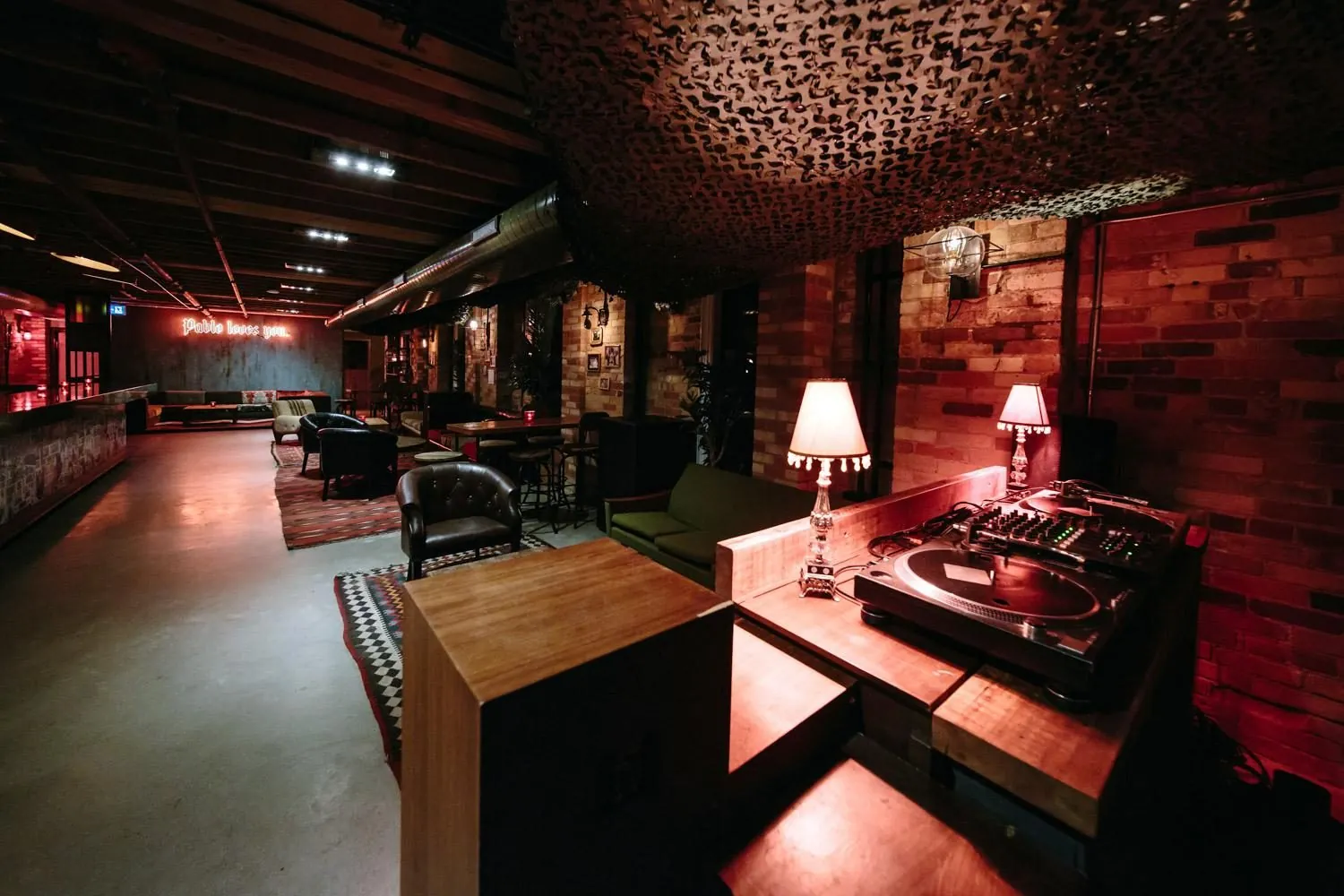 Escobar speakeasy crowd and DJ