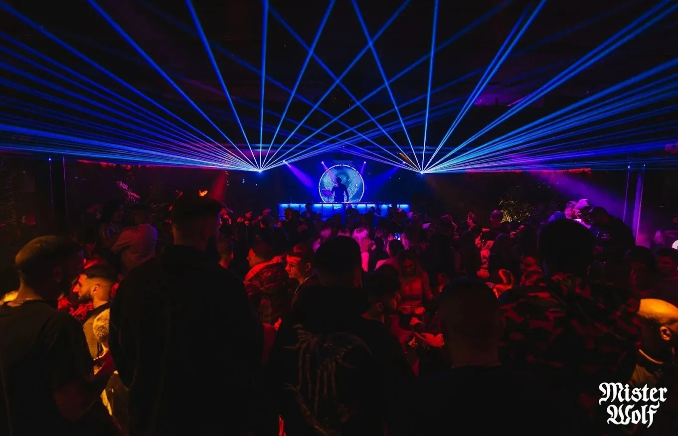 Mister Wolf main room at night