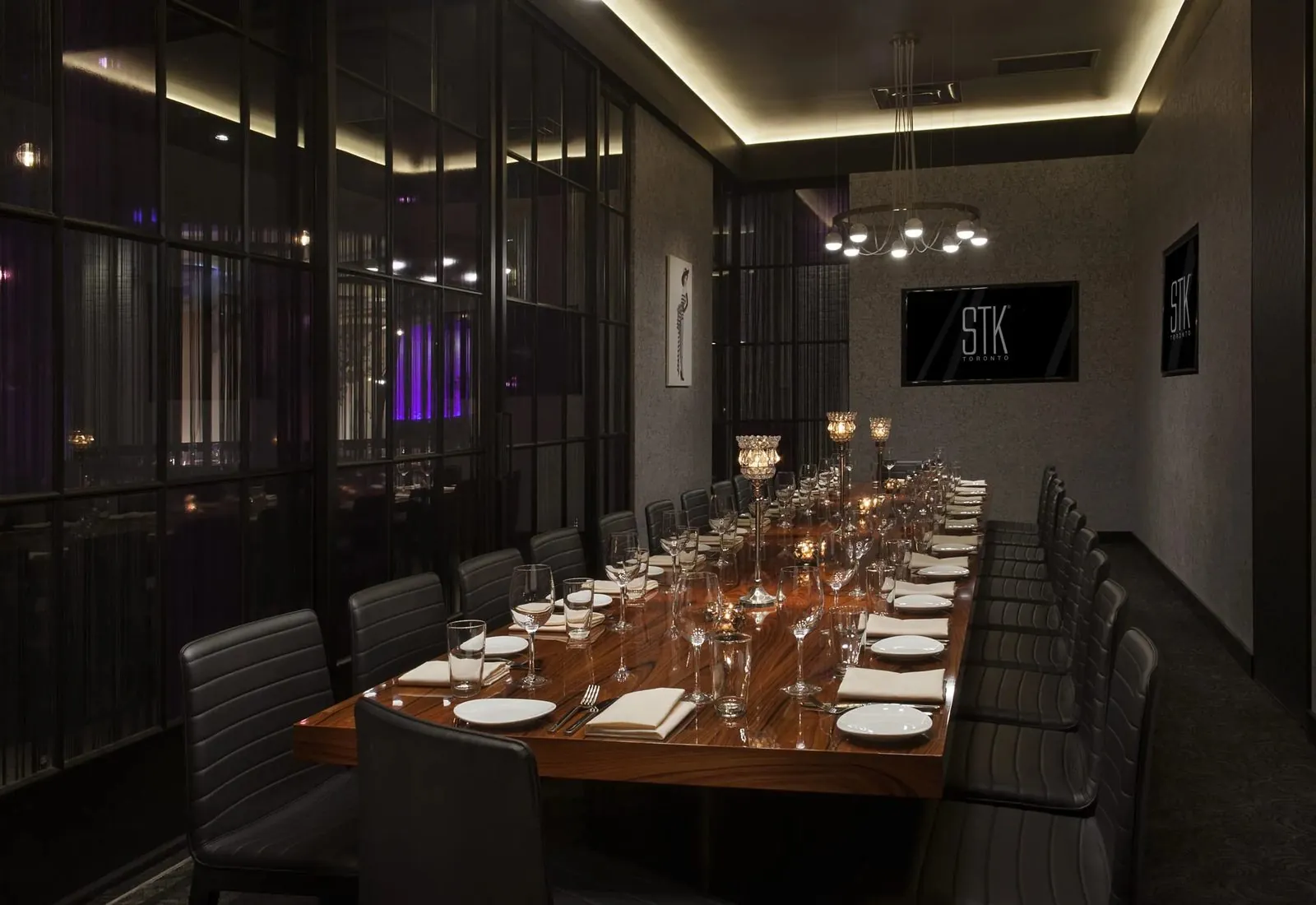 STK Toronto cocktails and table setting